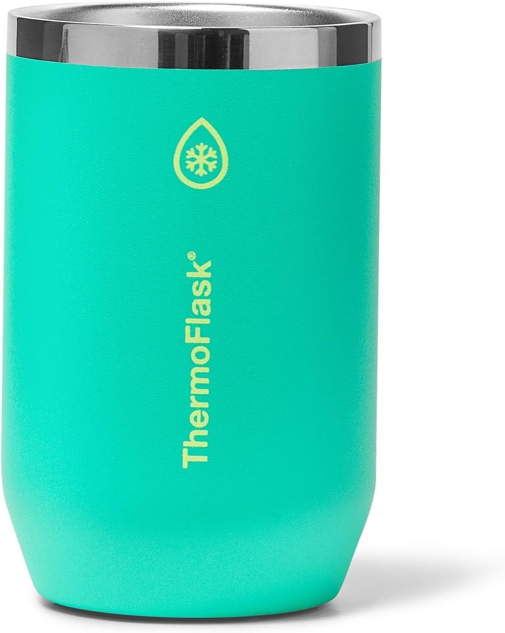 image:imageThermoFlask 12 oz Slim Can Cooler 2in1 Insulated Cup Durable Stainless Steel with NonSlip Base DishwasherSafe Shocking PinkScreamin Green