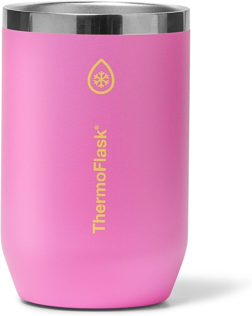 image:imageThermoFlask 12 oz Slim Can Cooler 2in1 Insulated Cup Durable Stainless Steel with NonSlip Base DishwasherSafe Shocking PinkShocking Pink