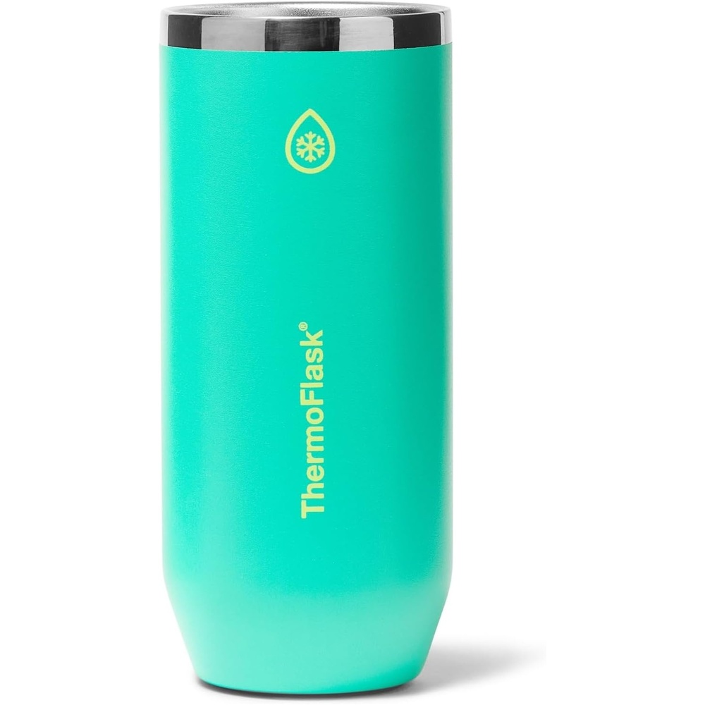 image:imageThermoFlask 12 oz Slim Can Cooler  2in1 Insulated Cup  Durable Stainless Steel with NonSlip Base  DishwasherSafe  Shocking PinkScreamin Green