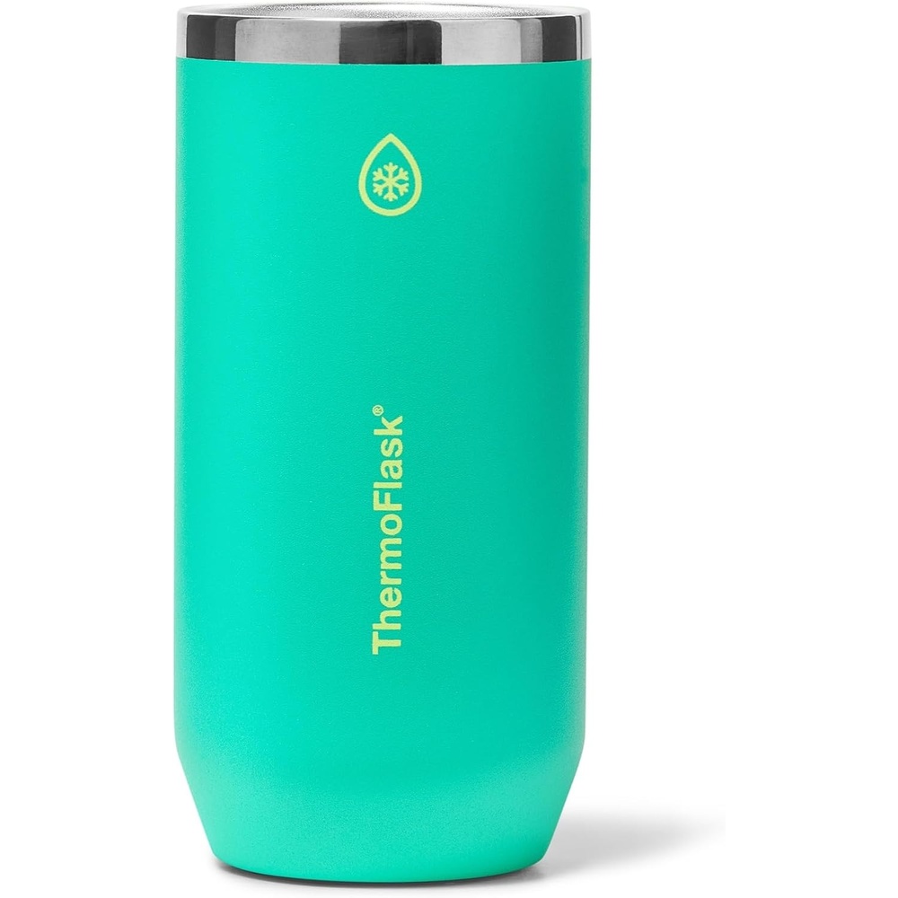 image:imageThermoFlask 16 oz Tall Can Cooler 2in1 Insulated Cup Durable Stainless Steel with NonSlip Base DishwasherSafe Vivid BlueScreamin Green