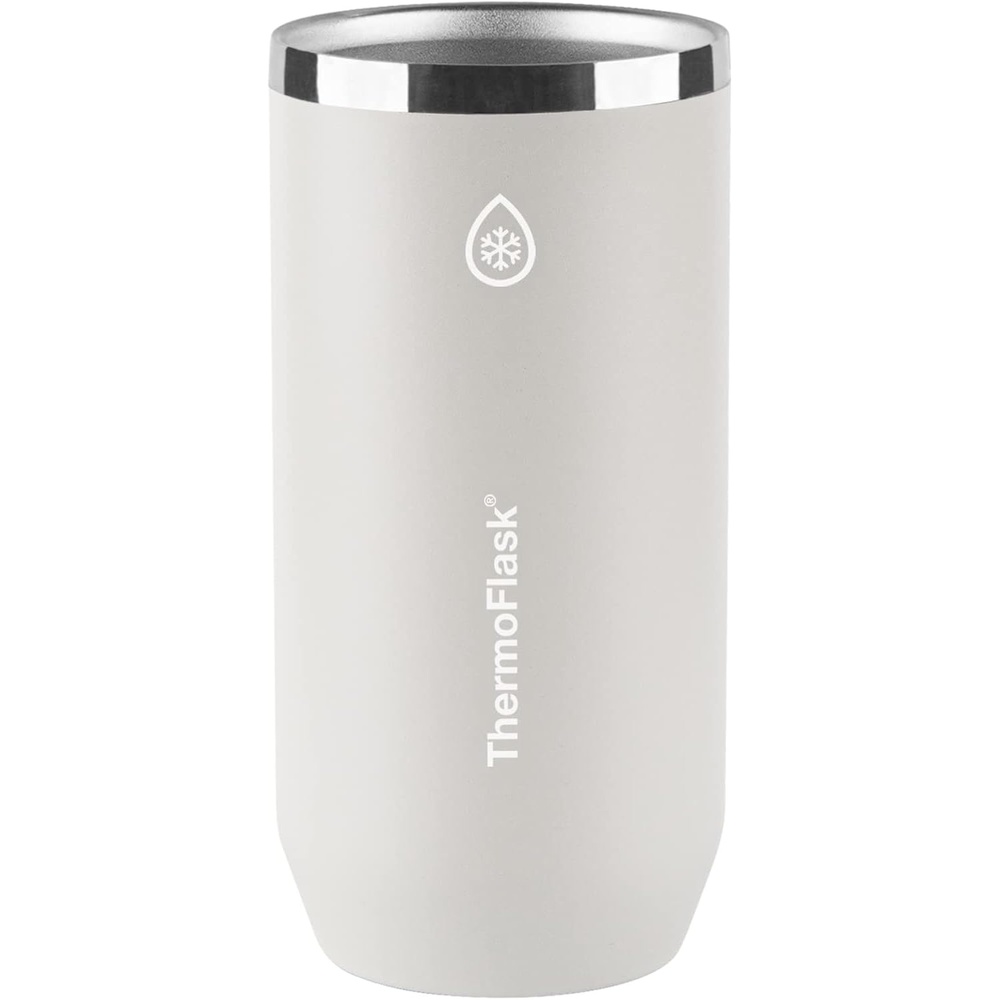 image:imageThermoFlask 16 oz Tall Can Cooler  2in1 Insulated Cup  Durable Stainless Steel with NonSlip Base  DishwasherSafe  Vivid BlueUltimate Gray