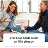 ThermoFlask 12 oz Slim Can Cooler – 2-in-1 Insulated Cup – Durable, Stainless Steel with Non-Slip Base – Dishwasher-Safe – Shocking Pink(Pink Salt)