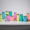 ThermoFlask 12 oz Slim Can Cooler – 2-in-1 Insulated Cup – Durable, Stainless Steel with Non-Slip Base – Dishwasher-Safe – Shocking Pink(Screamin’ Green)