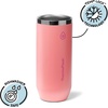 ThermoFlask 12 oz Slim Can Cooler – 2-in-1 Insulated Cup – Durable, Stainless Steel with Non-Slip Base – Dishwasher-Safe – Shocking Pink(Sunkissed Coral)