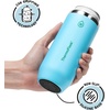 ThermoFlask 12 oz Slim Can Cooler – 2-in-1 Insulated Cup – Durable, Stainless Steel with Non-Slip Base – Dishwasher-Safe – Shocking Pink(Vivid Blue)