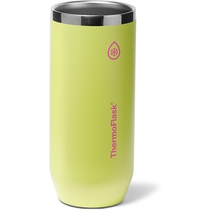 ThermoFlask 12 oz Slim Can Cooler – 2-in-1 Insulated Cup – Durable, Stainless Steel with Non-Slip Base – Dishwasher-Safe – Shocking Pink(Unmellow Yellow)