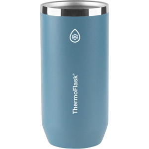 ThermoFlask 16 oz Tall Can Cooler – 2-in-1 Insulated Cup – Durable, Stainless Steel with Non-Slip Base – Dishwasher-Safe – Vivid Blue(Dusty Blue)