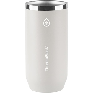 ThermoFlask 16 oz Tall Can Cooler – 2-in-1 Insulated Cup – Durable, Stainless Steel with Non-Slip Base – Dishwasher-Safe – Vivid Blue(Ultimate Gray)