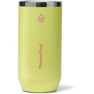 ThermoFlask 16 oz Tall Can Cooler – 2-in-1 Insulated Cup – Durable, Stainless Steel with Non-Slip Base – Dishwasher-Safe – Vivid Blue(Unmellow Yellow)